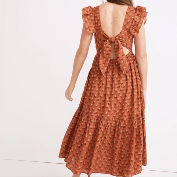 Madewell Dresses & Skirts - Madewell Ruffle-Strap Tiered Midi Dress in Wild Calendula Block-Print
